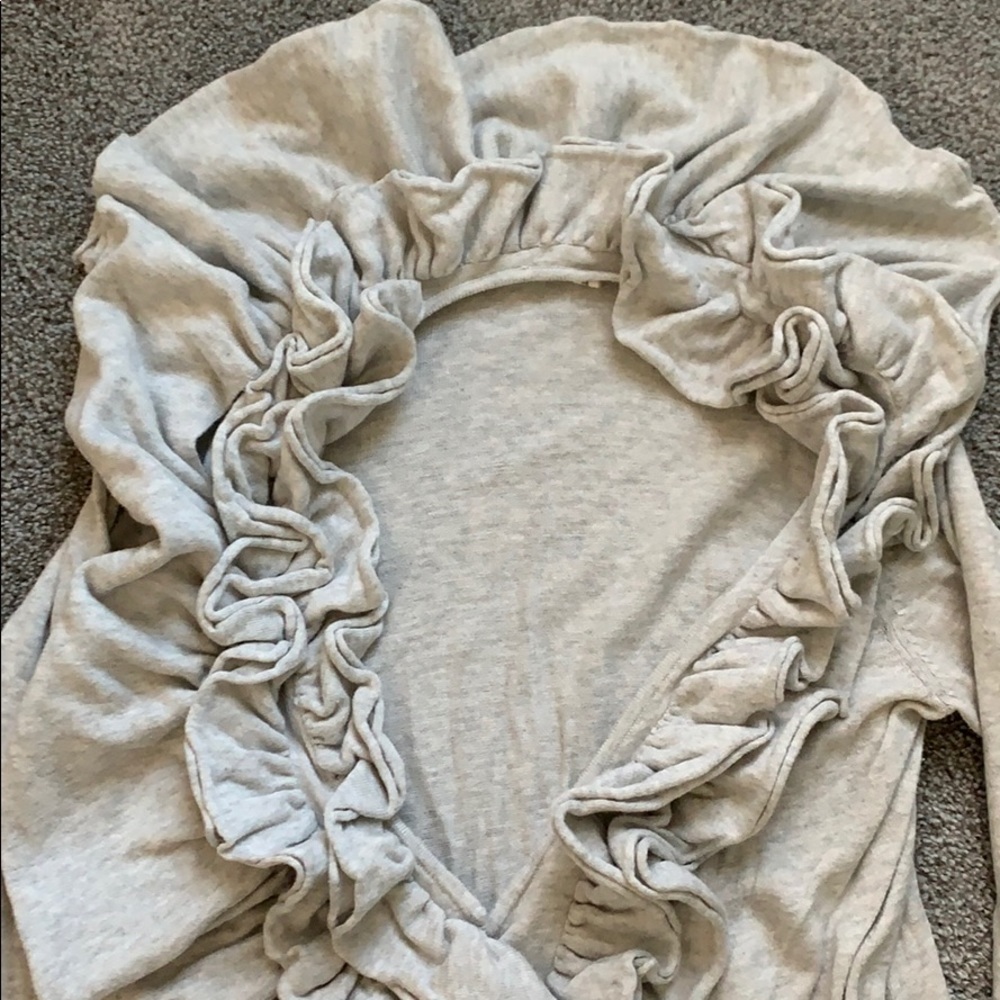 Gray ruffle cardigan - Picture 3 of 5